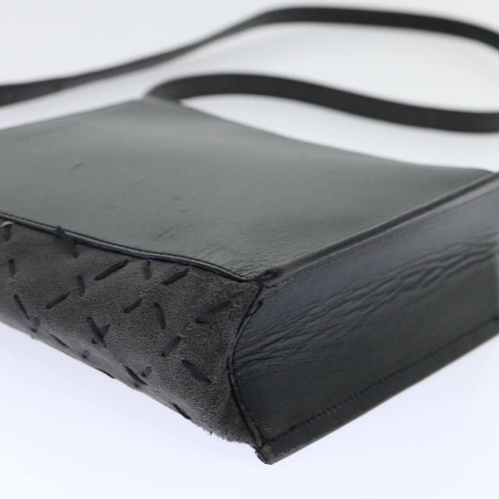 BURBERRY Shoulder Bag Leather Suede Black Auth bs7703 - Picture 14 of 16